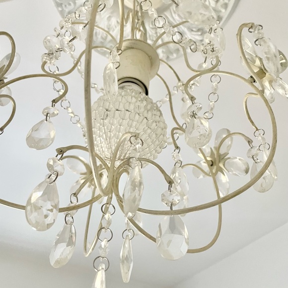 Pottery Barn small chandelier flowers crystals floral ornate hardwi… - Picture 4 of 14
